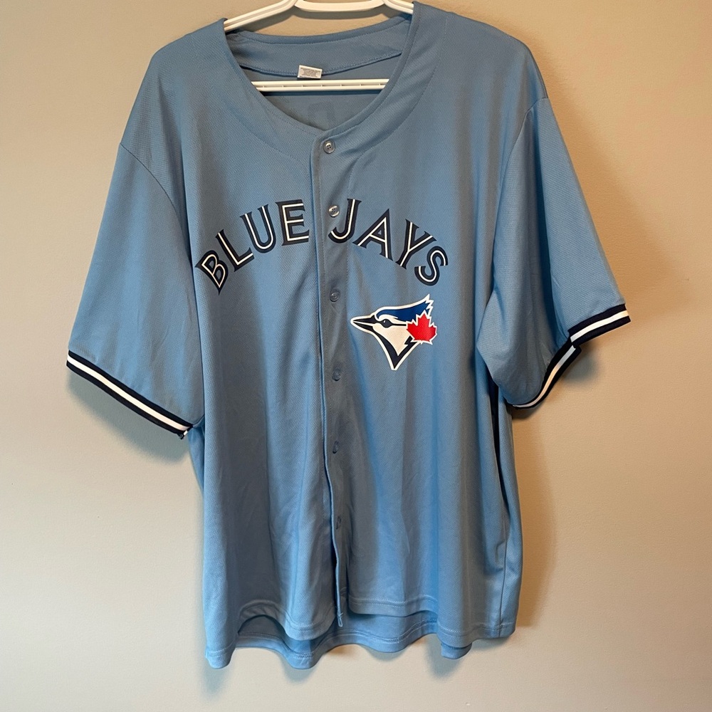 Toronto Blue Jays Men's Light Blue Baseball Jersey - Button-Up